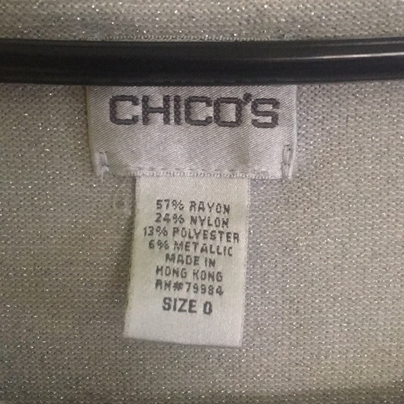CHICO’S SPARKLY SILVER DRESS TANK SIZE 0 - Picture 2 of 3